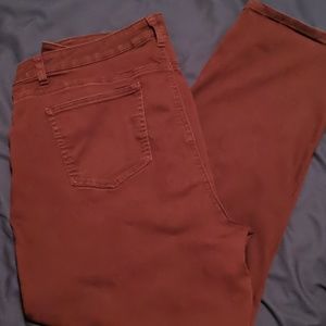 Burgundy straight leg jeans